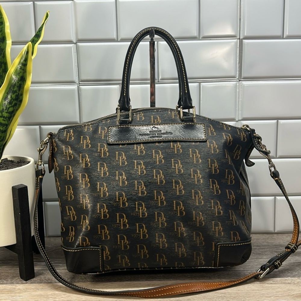 Dooney and Bourke Florentine Vacchetta Black Leather Bag-Very Gently Loved!! - Picture 2 of 12